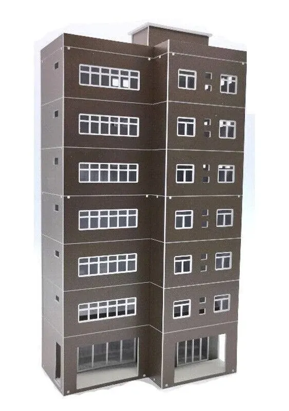 ATINGSHOKB HO Scale Building 1:87 DIY Train Railway Modern Tall