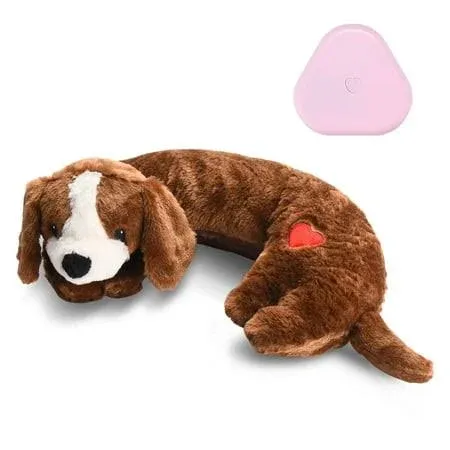 Heartbeat Toy Puppy Heartbeat Stuffed Animal Heartbeat Plush Toy for Puppy, Dog Heartbeat Toy for Pet Anxiety Relief Behavioral Sleep Aid Crate Kennel Training Puppy Cuddly Comfort Toy…