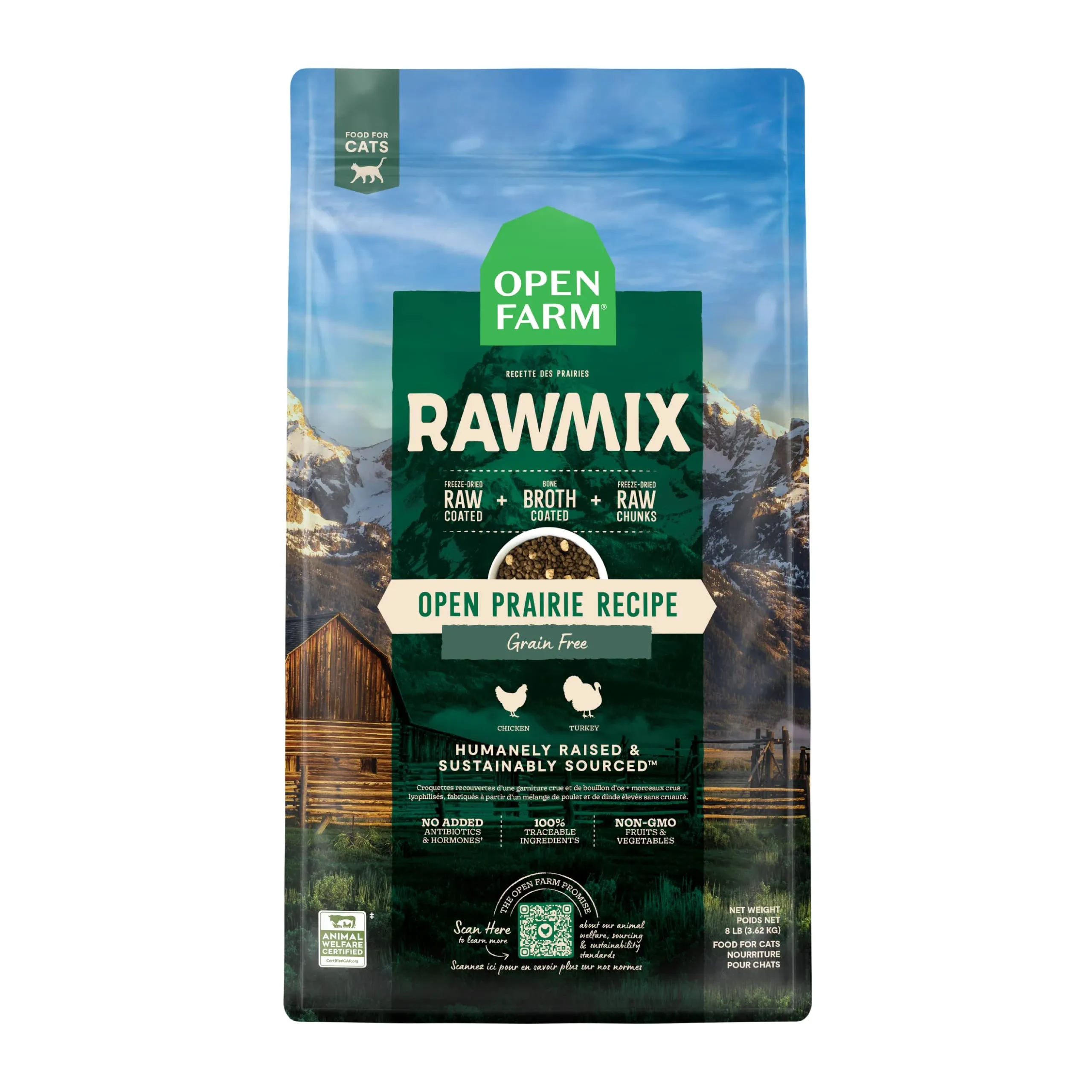 Open Farm Open Prairie Grain-Free RawMix, Dry Cat Food 2.25-lb