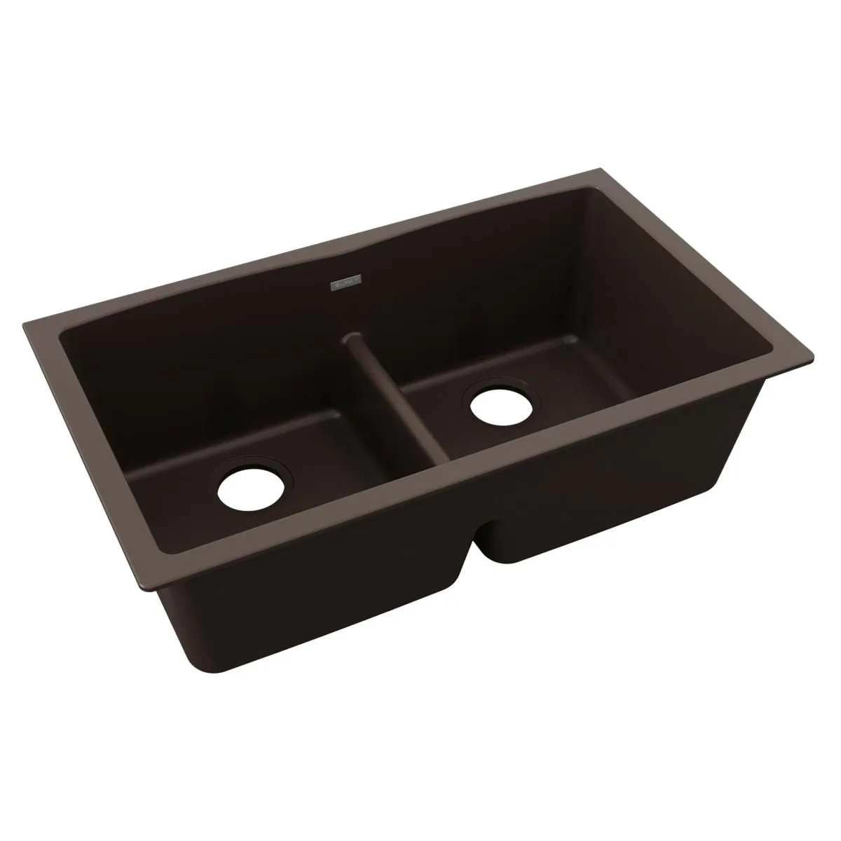 Elkay Quartz Classic Undermount 33-in x 19-in Mocha Quartz Double Equal Bowl Kitchen Sink Lowes.com