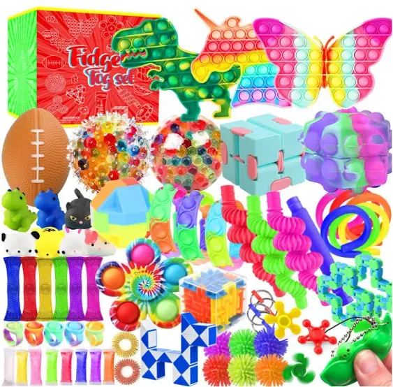 Fidget Toys Set, 70 Pack Sensory Toys Party Favors Kids Autism Autistic Children, Classroom Treasure Box Chest Prizes Pinata Stuffer Gifts Small Mini Bulk Toy Carnival ADHD