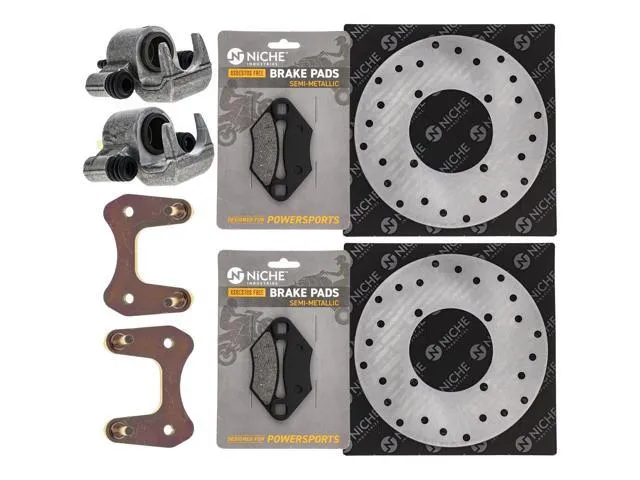 NICHE Rear Brake Rotor Caliper Pad Kit for Polaris ATP 330 500 5244882 1911238 1911049 1910643 2202412 2201398