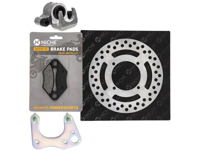 NICHE Front Left Brake Rotor Caliper Pad Kit for Polaris Magnum 330 Sportsman 450 500 1911614 5244314 1910513 2202412