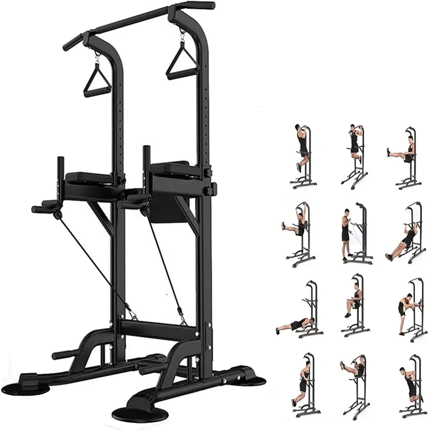 Power Tower Dip Station Pull Up Bar Exercise Tower