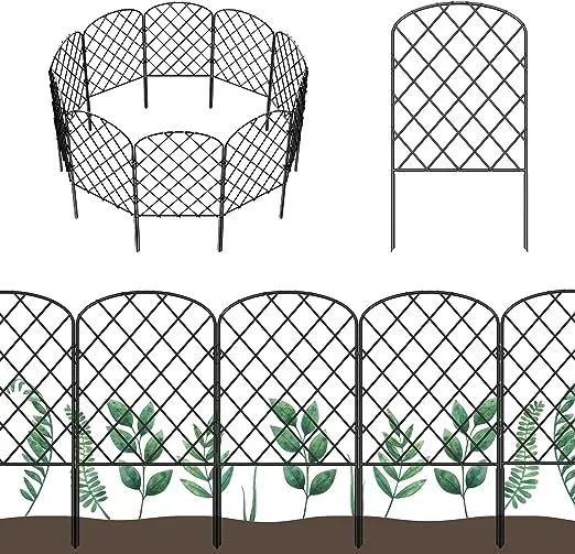 OUSHENG 25 Pack Decorative Garden Fence, Total 27ft(L) x 24in(H) Animal Barrier Border, Rustproof Metal Wire Section Edging Fencing Panel for Outdoor Patio Garden Yard, Arched