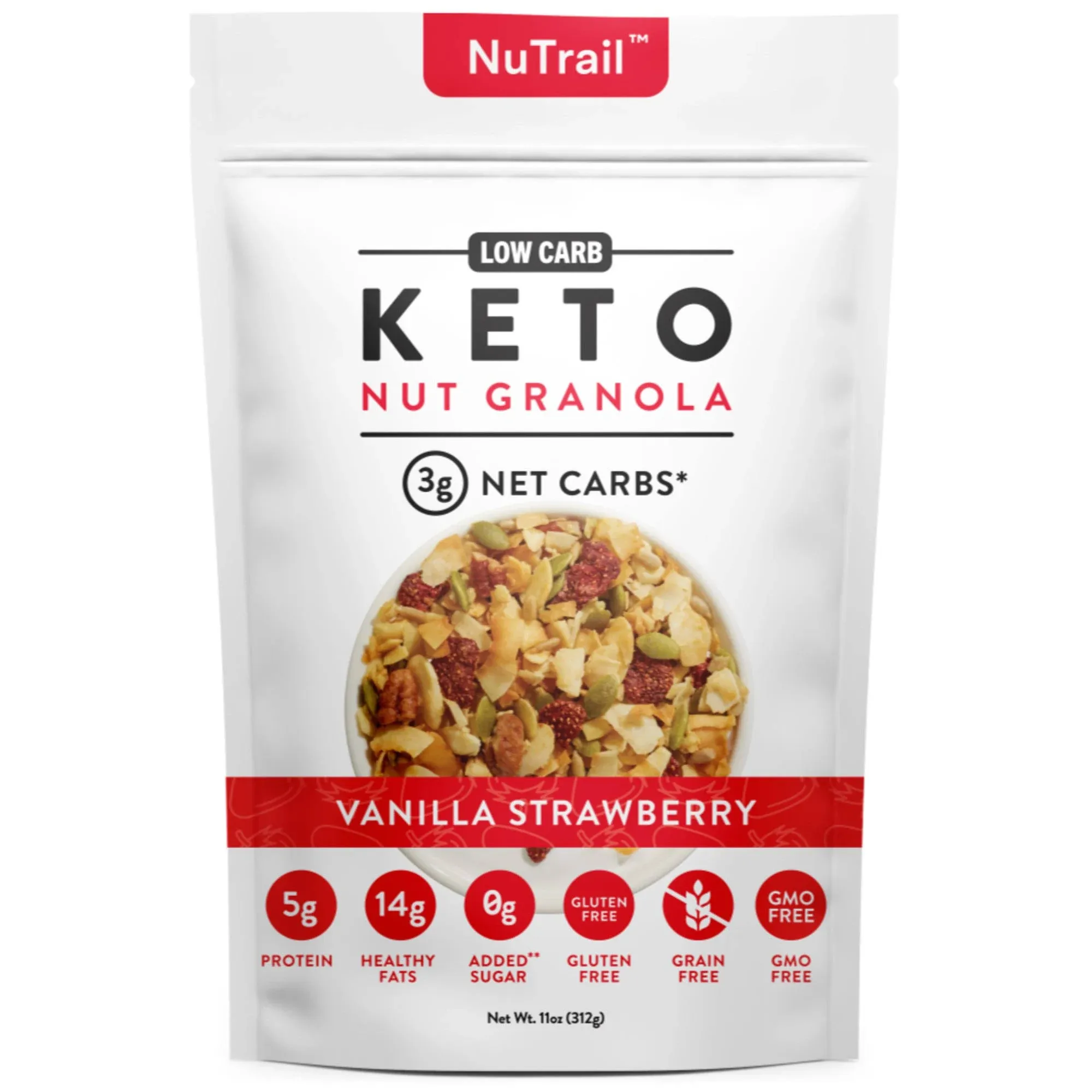 NuTrail Keto Nut Granola, 11 oz / Vanilla Strawberry