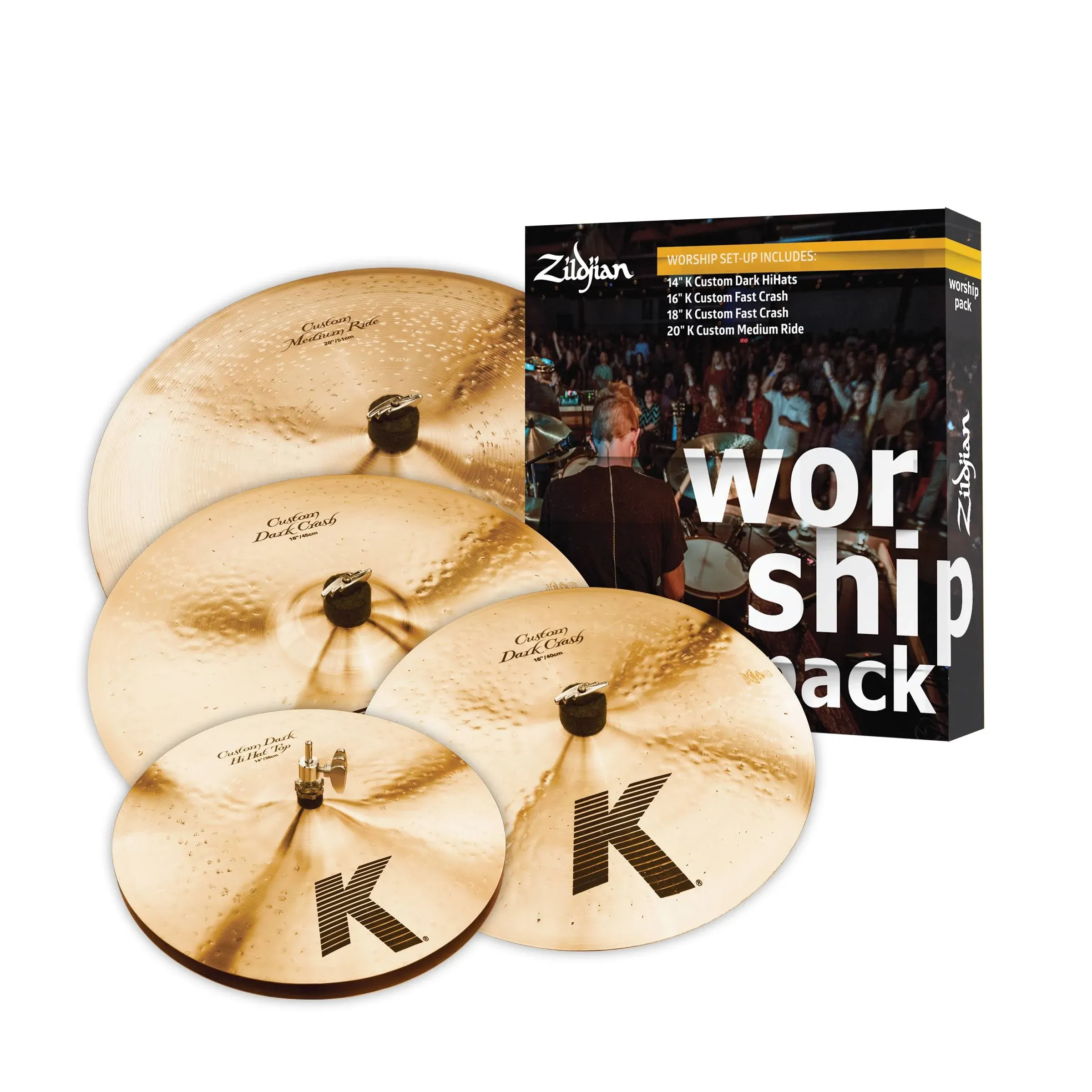 Zildjian KC0801W K Custom Worship Box Set 14/16/18/20" Cymbal Pack | Reverb