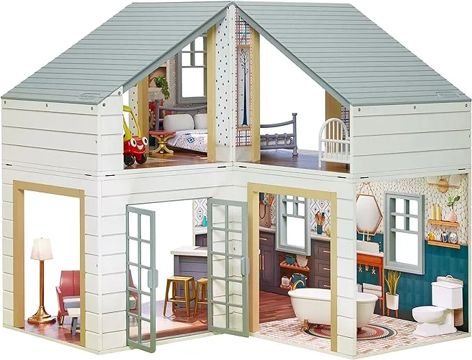 Little Tikes® Real Wood Stack ‘n Style™ Dollhouse with 14 Accessories and Many Combinations to Customize, Personalize, Dream, Design and Build and Play with Any 12-Inch Dolls