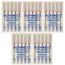 Embroidery Machine Needles-Sizes 11/75 (3) & 14/90 (2)