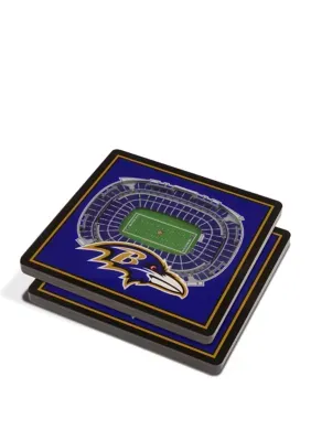 You The Fan Nfl Baltimore Ravens 3D Stadiumviews Set Of 2 Coasters - M&t Bank Stadium, Purple