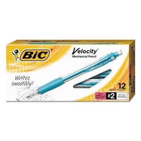 BIC Mechanical Pencils - #2 Lead - 0.9 mm Lead Diameter - Refillable - Turquoise Barrel - 1 Dozen