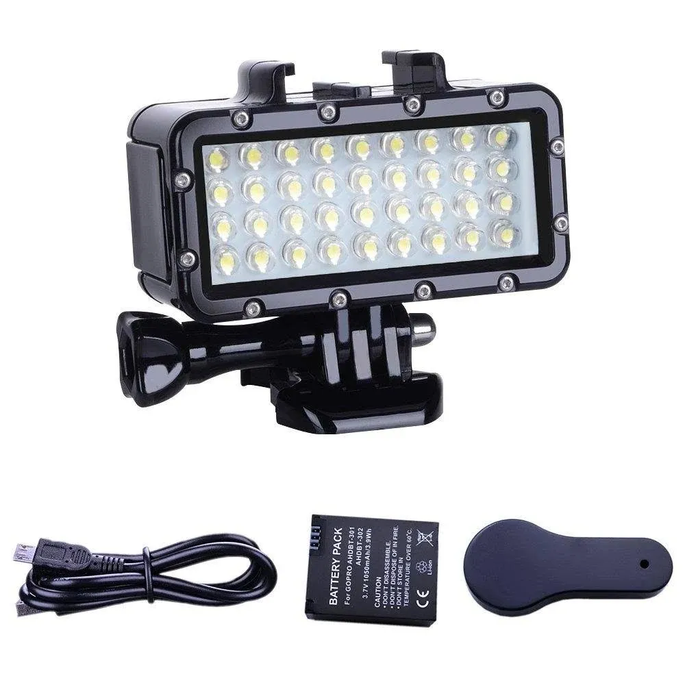 Suptig Light Diving light High Power Dimmable Waterproof LED Video Light Fill Night Light Diving Underwater Light Waterproof 147ft(45m) for Gopro Hero 8 Hero 7 Hero 6/5/5S/4/4S/3+/2/SJCAM/YI Action Ca