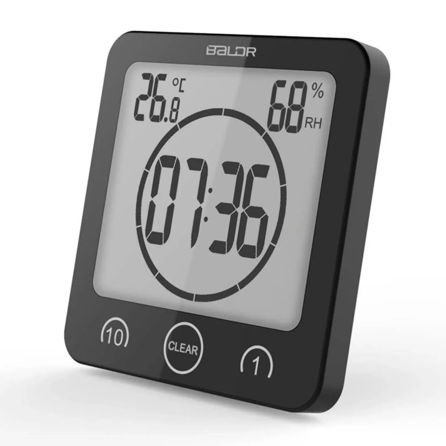 Baldr Bathroom LCD Waterproof Shower Clock with Timer