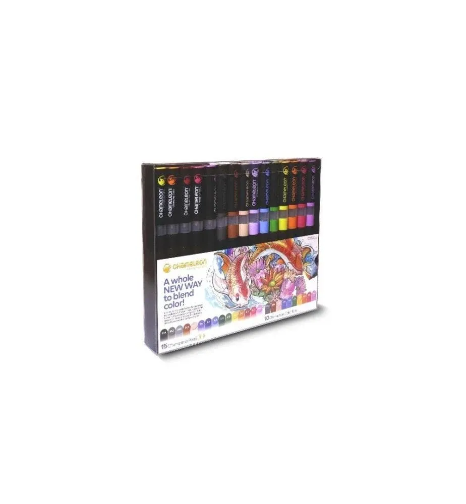 Chameleon Art Products, 15 Pens + 10 Color Tops (25-Pen Deluxe Set)