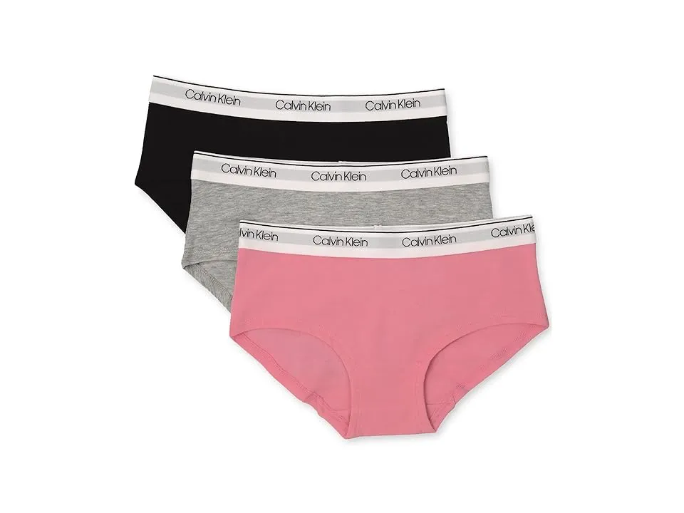 Calvin Klein Girls' Little Modern Cotton Hipster Underwear, Multipack, Sachet Pink/Heather Grey/Black, LargeCalvin Klein Girls' Little Modern Cotton Hipster Und…