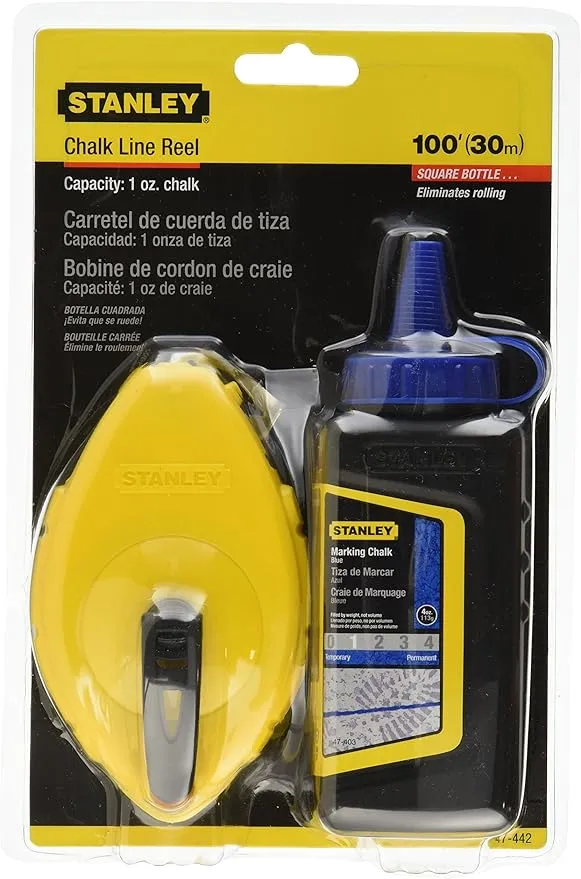 STANLEY Chalk Line, Reel with Blue Chalk (47-442)STANLEY Chalk Line, Reel with Blue Chalk (47-442)