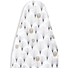 MZXcuin 15” x 54” Padded Ironing Board Cover Scorch Resistant, Cotton Iron Cover with Padding Heat Reflective Heavy Duty Pad ，Owl