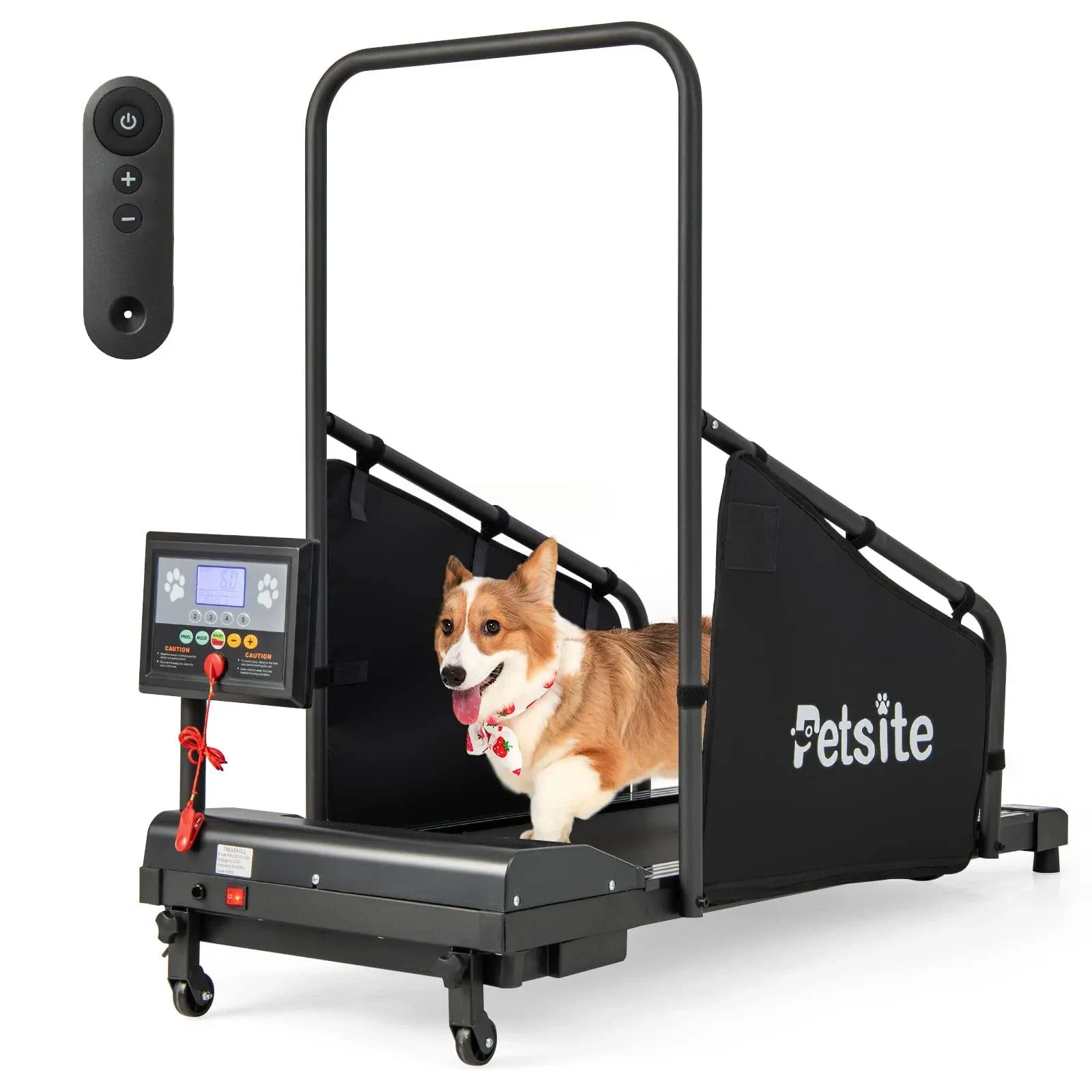 PETSITE Dog Treadmill, Pet Dog Running Machine for Small & Medium-Sized Dogs, Pet Fitness Treadmill with LCD Display Screen, 200 LBS