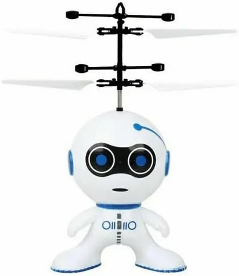 Flying Robot Toy for Age 3 4 5 6 7 Year Kids Boys White Flying Robot Mini Drone Rechargeable - Experience Thrilling Flight with Our Futuristic Flying Robot Toy