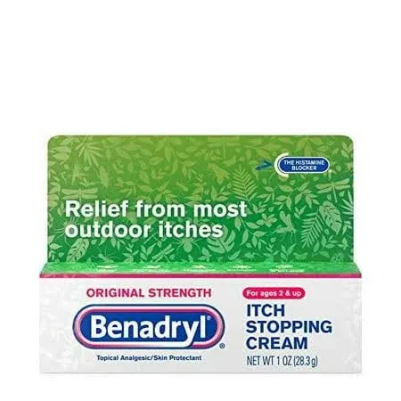 Benadryl Itch Stopping Cream Original Strength 1 oz (Pack of 3), Size: 1 Ounce ...