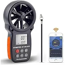 BTMETER Digital Anemometer Barometer Handheld, for Wind Speed Temperature Wind Chill Tester w/Humidity, Altitude, Barometric Pressure Meter for Climbing Drone HVAC CFM BT-100WM