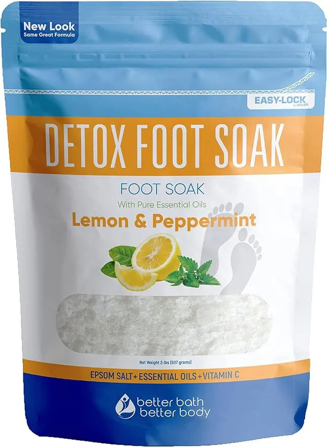 Detox Foot Soak - Relaxing Epsom Salt with Lemon &amp; Peppermint Essential Oils