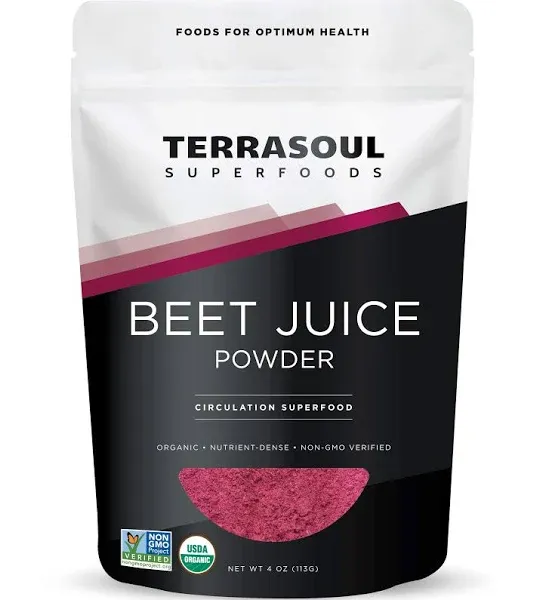 Terrasoul Superfoods Organic Beet Juice Powder, 4 Oz - Grown in USA | Concentrated Beet Juice Crystals | Energy & Stamina…