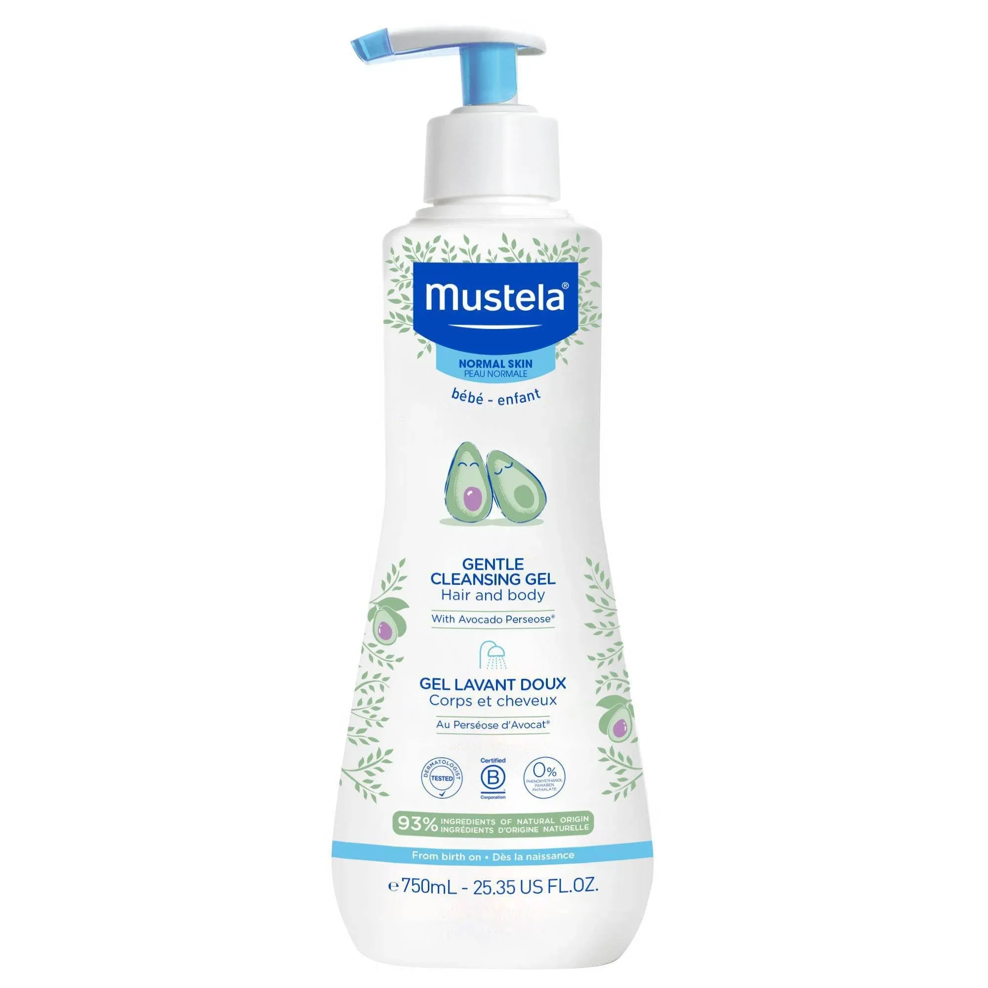 Mustela Cleansing Gel, Gentle, Hair and Body, Normal Skin - 16.90 US fl oz (500 ml)