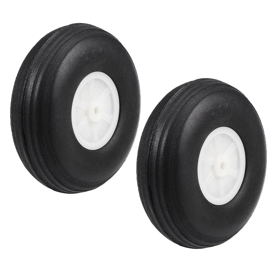 uxcell Tire and Wheel Sets for RC Car Airplane,PU Sponge Tire with Plastic Hub,2" 2pcs