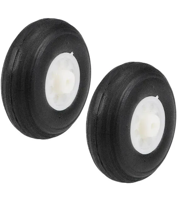 2Pcs Tire and Wheel Sets for RC Airplane, PU Sponge Tire with Plastic Hub