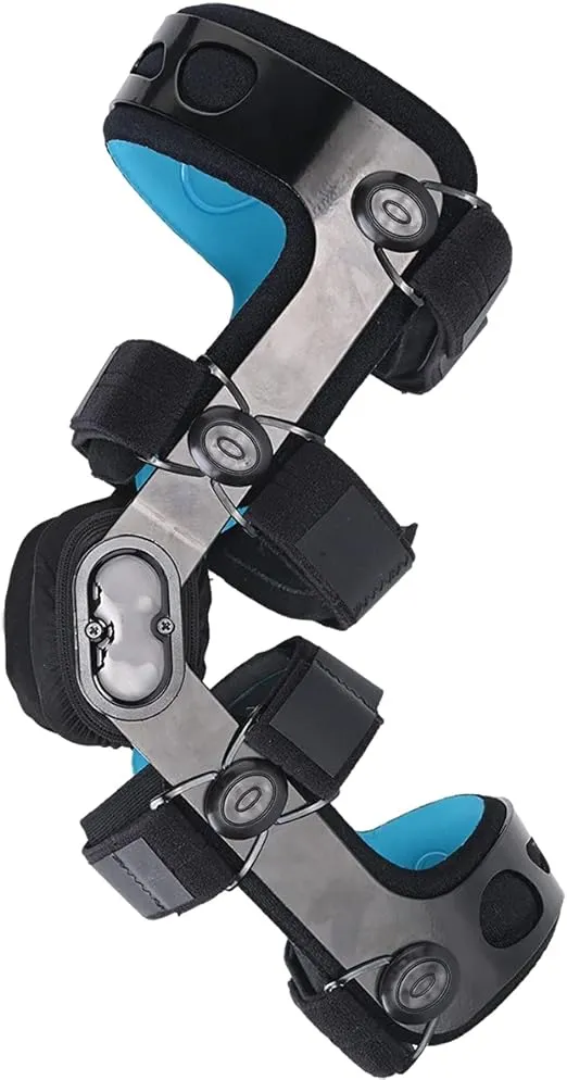 Orthomen Functional Knee Brace for ACL MCL PCL Meniscus Ligament Sports Injuries, Adjustable Hinged Orthopedic Knee Orthosis for Men & Women, Check Size Chart for Best Fit (S/Right)