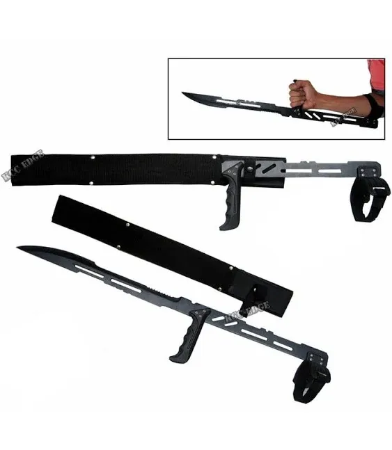 2 Pack Combo 27.5" Large Blood Rayne Ninja Vampire Machete Sword Blade Knife