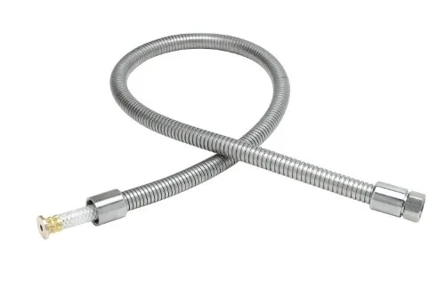 T&S B-0020-H2A 14 3/8" Stainless Steel Flex Hose with Small Handle and Polyurethane Liner