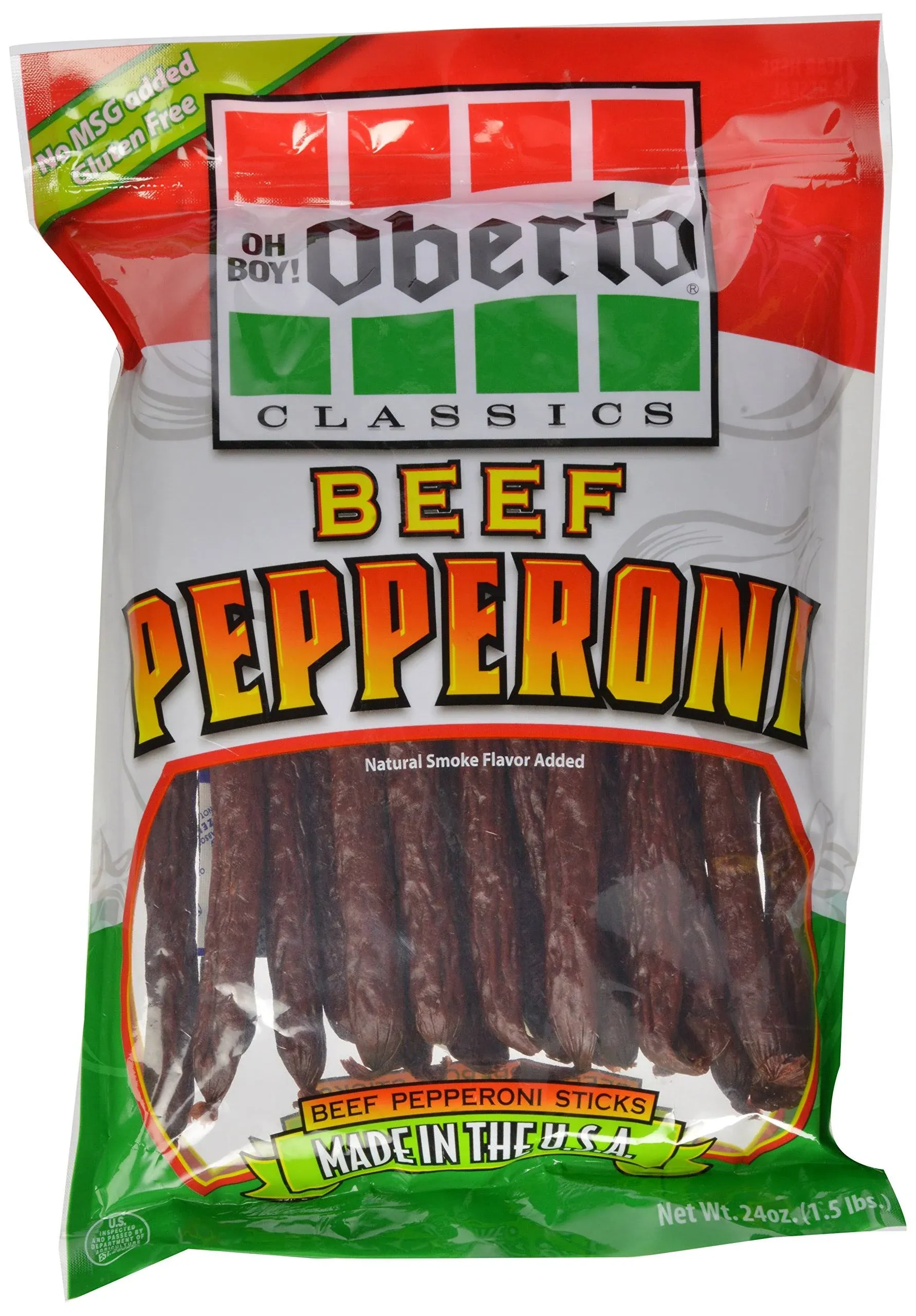 Oberto Classics beef pepperoni 24oz Zip Pak