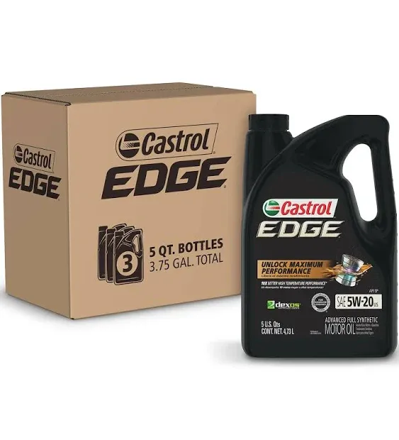 Castrol Edge High Mileage 5W-30 Advanced Full Synthetic Motor Oil - 5 qt