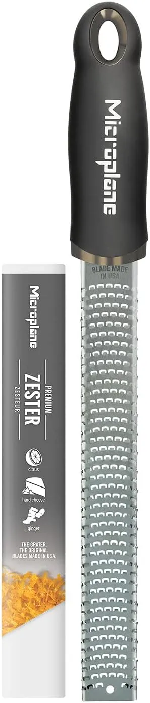 Microplane Premium Classic Series Zester Grater, 18/8, Black