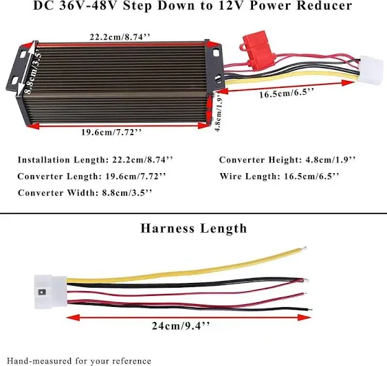 Pro Chaser DC-DC Golf Carts Rvs 48V 36V Volt to 12V Step down Voltage 360W 30A