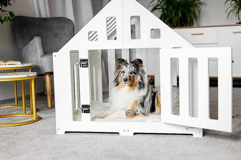 Wooden cage, dog house, pet house, SIZE L, decorative, colors