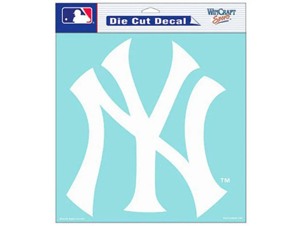 New York Yankees 8" x 8" Perfect Cut White Decal