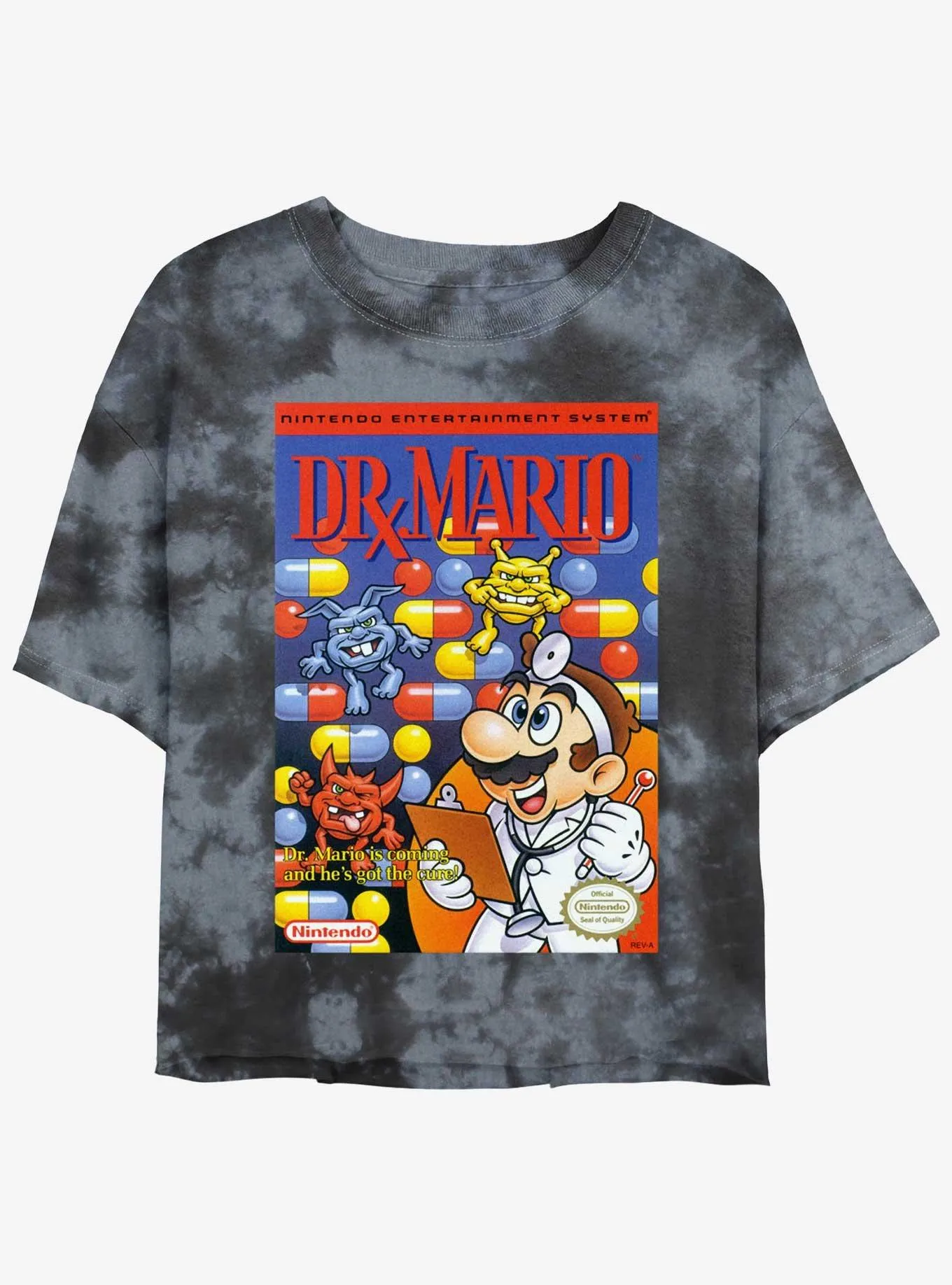 Nintendo Mario Dr. Mario NES Tie-Dye Womens Crop T-Shirt | BoxLunch