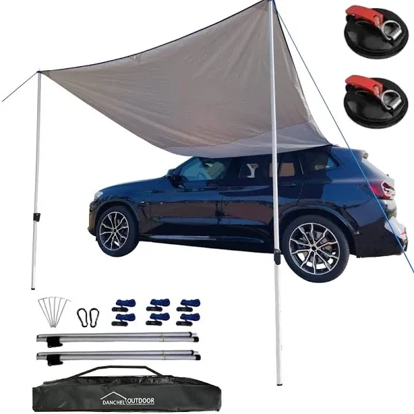 Howtine Gray 6.5ftx9.8ft Portable Car Awning