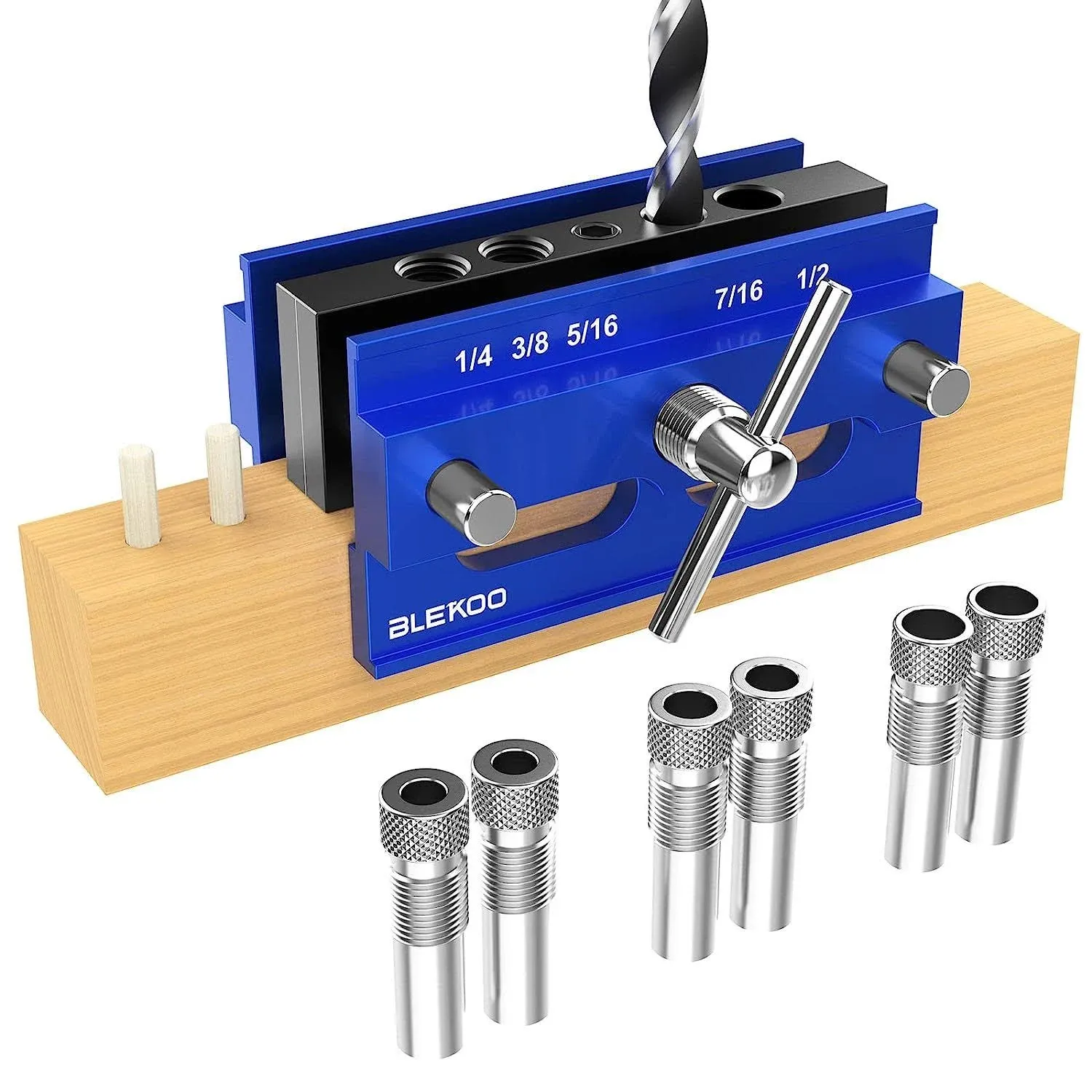 Self Centering Doweling Jig Kit, Drill Jig for Straight Holes Biscuit Joiner Set