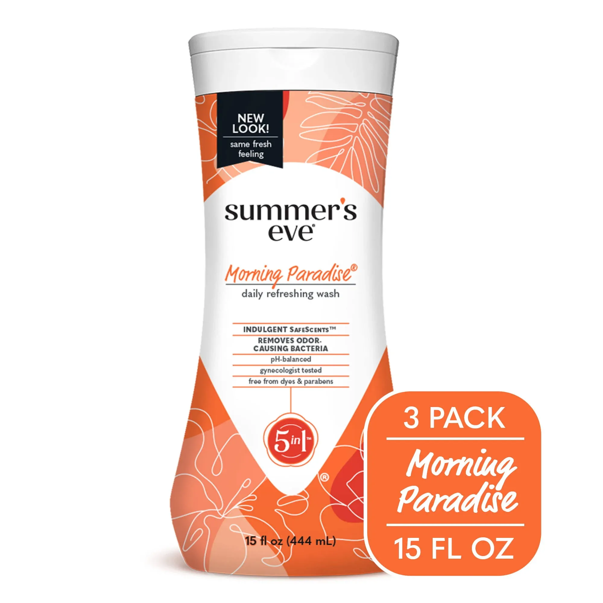 Summer's Eve Cleansing Wash, Morning Paradise,15 fl oz, 3 Pack