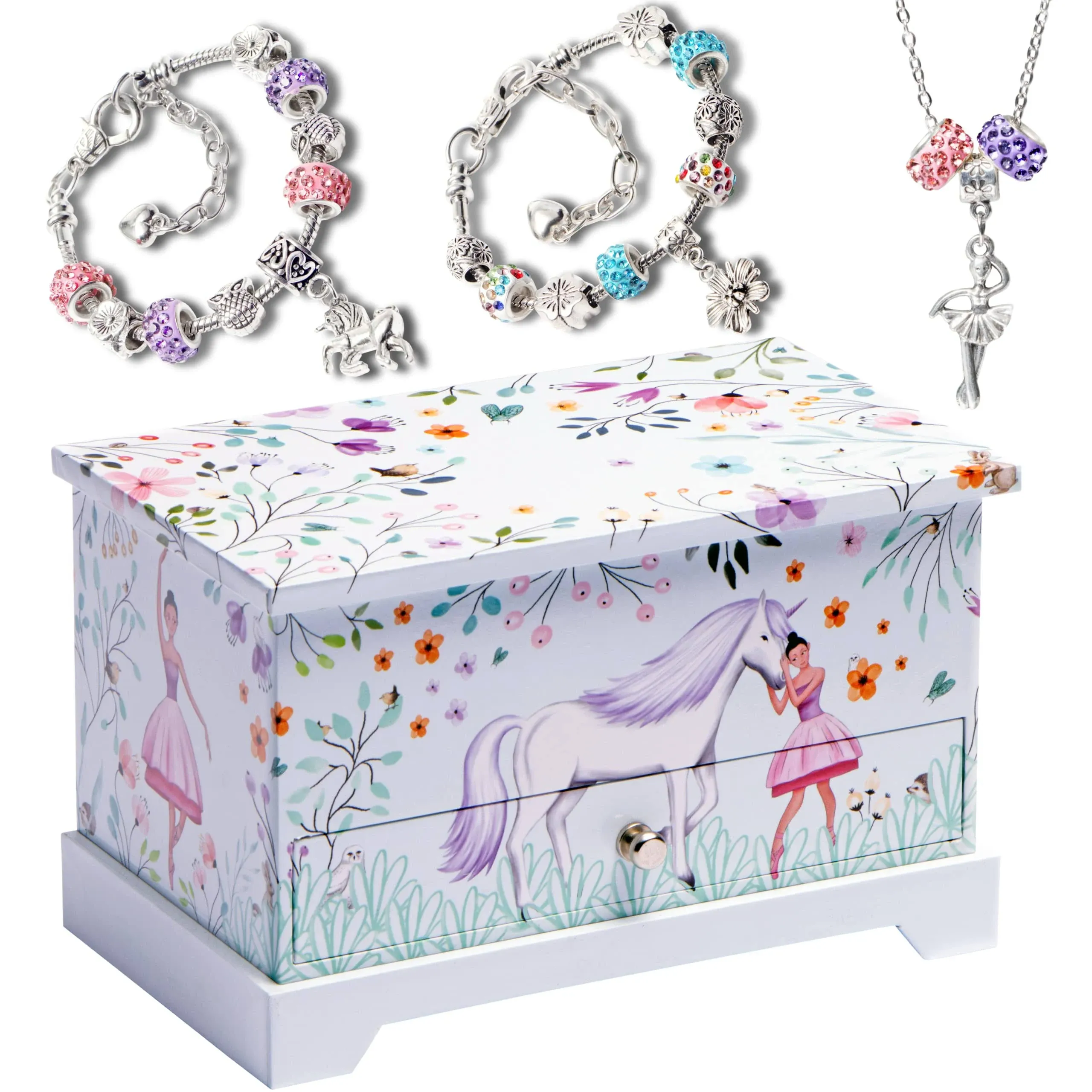 ABI + OLIE Ballerina Unicorn Jewelry Box for Girls &amp; Little Unicorn Ballerina