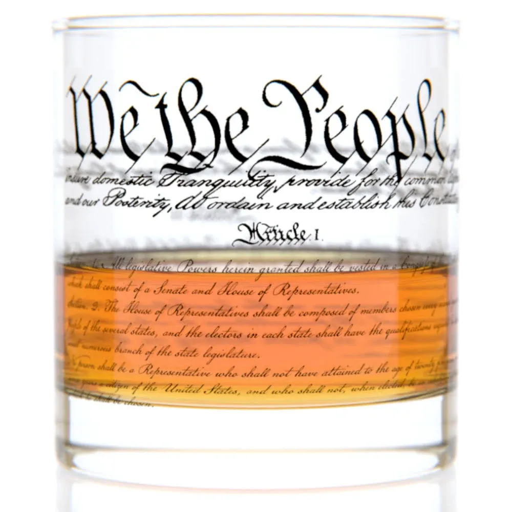 US Constitution Rocks Glass