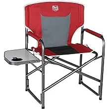 TIMBER RIDGE Lightweight Oversized Camping Chair Portable Aluminum Directors Chair with Side Table for Outdoor Camping