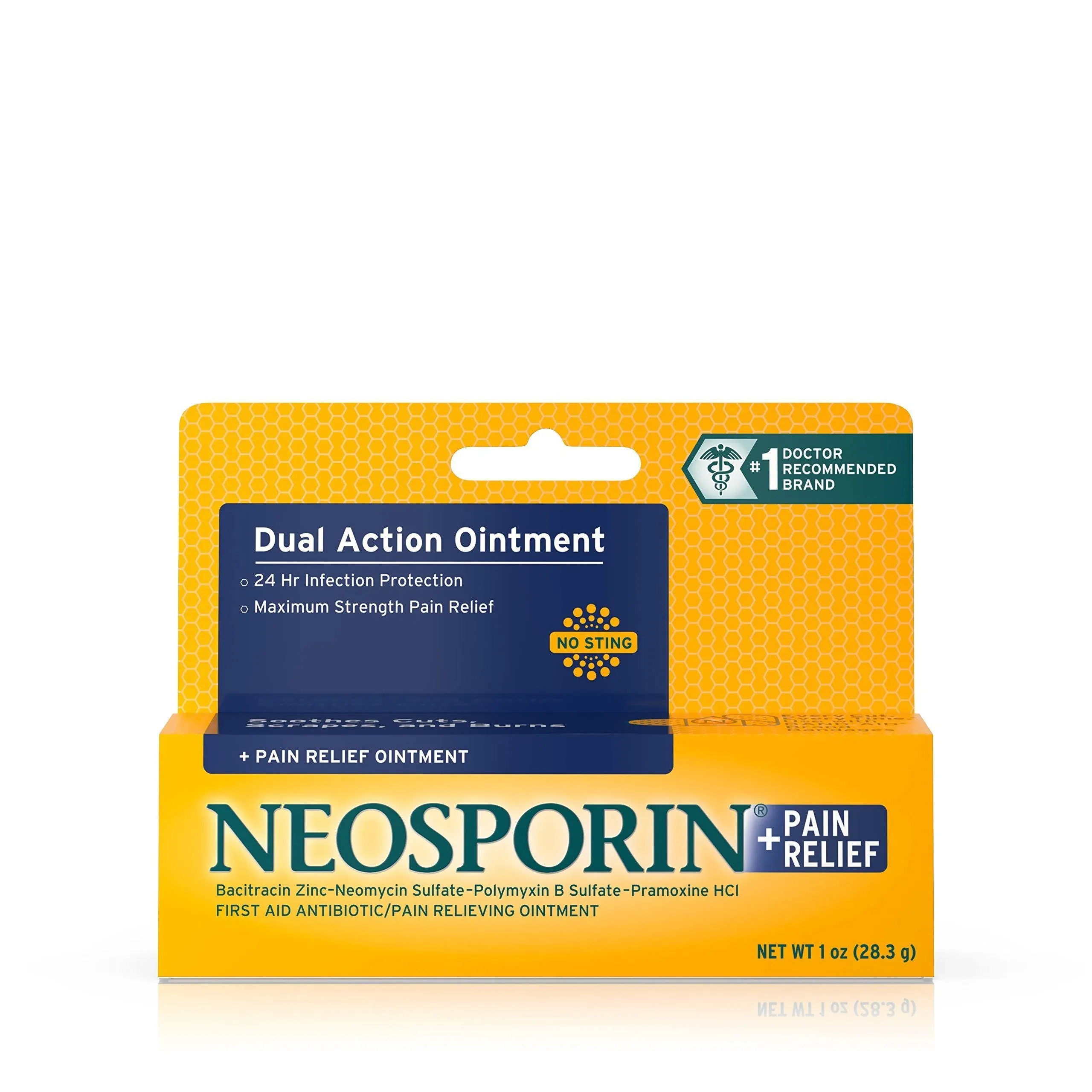 NEOSPORIN PLUS PAIN OINTMENT 1OZ   neomycn/bacitr<wbr/>c/polymyx/pram<wbr/>ox TOPICAL OINT. 