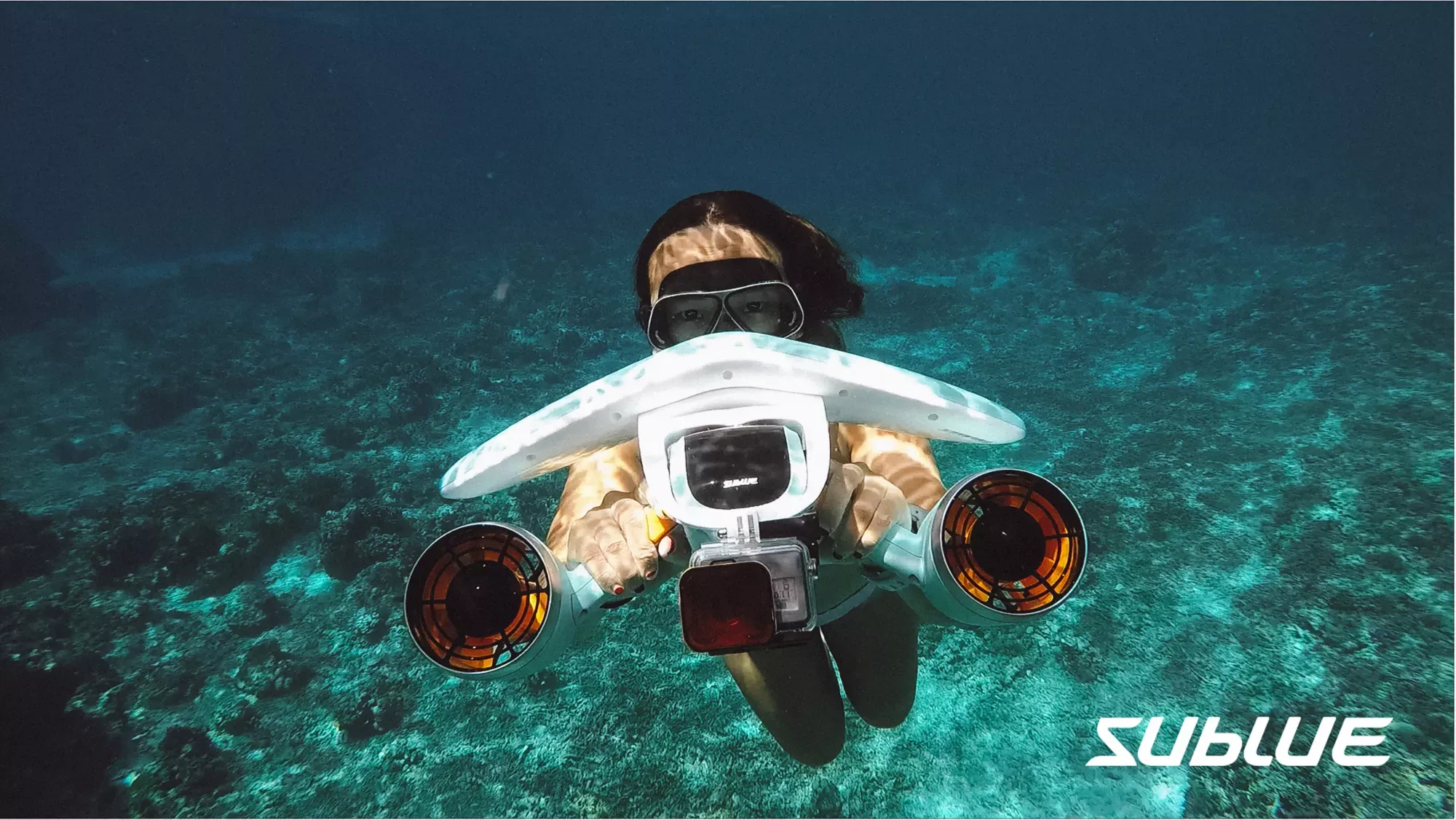 sublue WhiteShark Mix Underwater Scooter Dual Motors, Action Camera Compatible, Water Sports Swimming Pool Scuba Diving for Kids/Adults