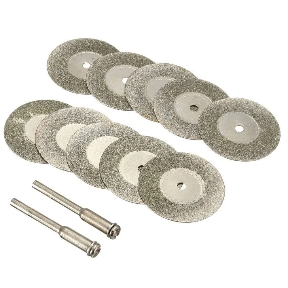 Diamond Cutting Wheel Cut Off Discs Coated Rotary Tools W/Mandrel 40mm for Dremel by YEEZUGO