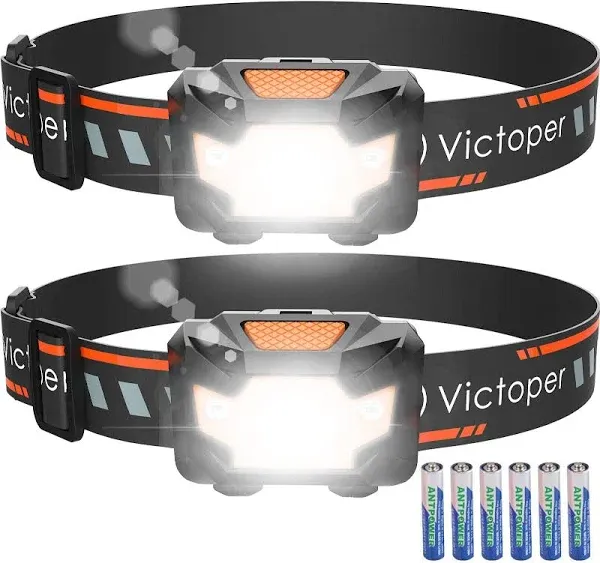 Victoper 2 Pack LED HEADLAMP, 1100 Lumen Bright Lightweight Head Lamp with 4 Mode ...